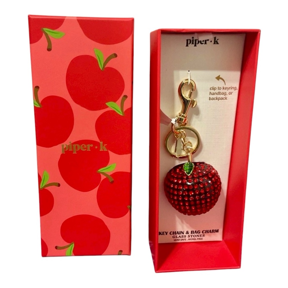 Piper K Red Apple Keychain